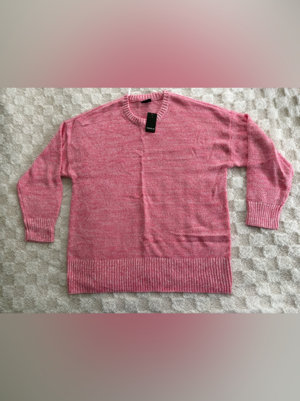 Torrid Pullover Drop Shoulder Marled Knit Sweater in Pink • Size 2x